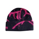 Bonnet d'hiver en tricot avec impression de lettres Bonnet chaud en acrylique 56–58 cm Bonnet unisexe de mode hip hop Bonnet de sport 4