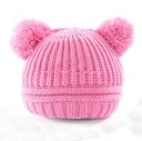 Bonnet d'hiver en tricot pour enfants avec oreilles J867 6