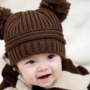 Bonnet d'hiver en tricot pour enfants avec oreilles J867 2