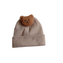 Bonnet d'hiver pour bébé Circonférence de tête 42–46 cm 0–12 mois Bonnet chaud en polyester avec ours 3D Bonnet d'hiver doux pour bébés 9