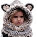 Bonnet d'hiver pour enfant avec écharpe chat 4