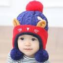 Bonnet d'hiver pour enfant avec pompon et oreilles J865 4
