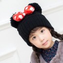 Bonnet d'hiver pour enfants avec nœud J2468 2