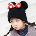 Bonnet d'hiver pour enfants avec nœud J2468 3