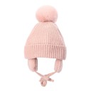 Bonnet d'hiver pour enfants avec pompon Circonférence 43–58 cm 2–8 ans Coton polyester Bonnet chaud avec rabats d'oreilles Bonnet d'hiver pour enfants 7