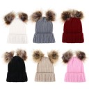 Bonnet d'hiver pour enfants avec pompons 2