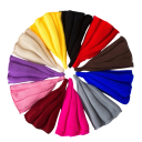 Bonnet d'hiver pour femme en tricot pointu 22×33 cm 100% acrylique Bonnet uni avec motif floral Bonnet doux, élastique et chaud disponible en 11 couleurs 6