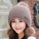 Bonnet d'hiver pour femmes avec pompons A1 9