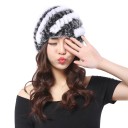 Bonnet d'hiver pour femmes en fourrure de lapin 3