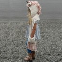 Bonnet d'hiver pour fille avec écharpe en style licorne J1291 1