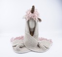 Bonnet d'hiver pour fille avec écharpe en style licorne J1291 5