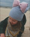 Bonnet d'hiver pour fille avec nœud 4