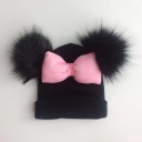 Bonnet d'hiver pour fille avec pompons 1