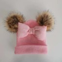 Bonnet d'hiver pour fille avec pompons 2