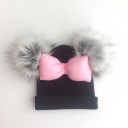 Bonnet d'hiver pour fille avec pompons 4