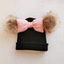 Bonnet d'hiver pour fille avec pompons 5