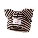 Bonnet d'hiver rayé Skullies avec oreilles de chat Bonnet en crochet unisexe 55–60 cm Bonnet chaud mode hip-hop Bonnet tricoté de costume 6