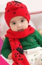 Bonnet d'hiver stylé pour enfants avec écharpe J3441 1