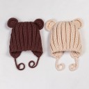 Bonnet d'hiver tricoté pour enfants avec oreilles J866 6