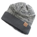 Bonnet d'hiver unisexe tricoté 56–60 cm Bonnet chaud bicolore avec doublure en fourrure Acrylique Style décontracté à la mode Pour hommes 12