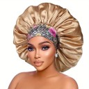 Bonnet de nuit pour femme avec imprimé floral et large bord Satiné taille unique 6