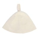 Bonnet de sauna en laine feutrée Protège la tête contre la surchauffe Forme conique avec boucle d'accroche Dimensions 34,5 x 22 cm Blanc crème 2