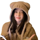 Bonnet en peluche tricoté d'hiver avec oreilles d'ours et cordons sous le menton Bonnet en laine chaud et mignon 56–58 cm Style Gorros Corée 7