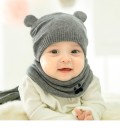 Bonnet en tricot pour enfants avec oreilles + écharpe J2460 4