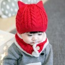 Bonnet et col en tricot pour enfants avec oreilles 3