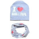 Bonnet et écharpe pour enfants I love mama et papa 8