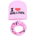 Bonnet et écharpe pour enfants I love mama et papa 7