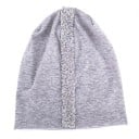 Bonnet fin pour femmes avec un bandeau vertical de pierres scintillantes Matière douce et agréable en coton et polyester Taille universelle 3
