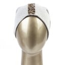 Bonnet pour femme style beanie avec bande de perles à motif léopard Coupe ample et fluide Mélange de coton et polyester Tour de tête 54 à 6