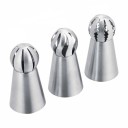 Boquilla decorativa para decorar pasteles y muffins con crema Cabeza esférica con cortes Altura 6 cm y diámetro 3 cm Acero inoxidable 6