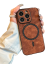 Bőr borítás MagSafe támogatással iPhone 15-höz 6