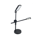 Bordstativ med 360° drejearm, justerbar højde, telefonholder med LED-lys til filmoptagelser, streaming af makeup, YouTube 1