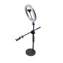 Bordstativ med 360° roterende arm, justerbar telefonholder, cirkulær LED-lys, drejeled, filmning, streaming af makeup 1