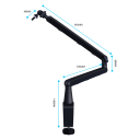 Bordstativ til mikrofon med justerbart arm for høj belastning Professionelt mikrofonholder Stabil konstruktion Studio 2