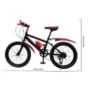 Børne mountainbike 7 gear 85×135 cm kulstofstål og aluminiumlegering justerbart sæde 63–76 cm til terrænkørsel 3