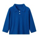 Børne polo t-shirt med krave og knapper Polyester t-shirt med lange ærmer Ensfarvet sportst-shirt til drenge og piger 13 Børne polo t-shirt med krave og knapper Polyester t-shirt med lange ærmer Ensfarvet sportst-shirt til drenge og piger 13