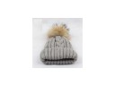 Børne strikket vinterhue med pompon J3234 8
