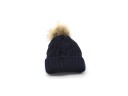 Børne strikket vinterhue med pompon J3234 11