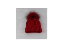 Børne strikket vinterhue med pompon J3234 14