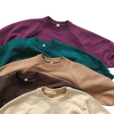 Børne sweatshirt med lange ærmer Bomuld og polyester Ensfarvet trøje med O-hals Løs pasform til drenge og piger Casual 5