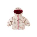 Børne vinterjakke unisex med kaninmotiv på lynlås med hætte Varmt polyesterfiber Vinter quilted jakke til drenge og piger 1