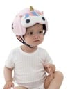 Børnebeskyttelseshjelm enhjørning Hovedbeskytter af mikroporøs skum nylon og polyester Rosa Til læring af at gå for småbørn og babyer 1