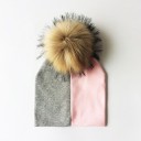 Børnehue i to farver med pompon 9