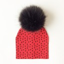 Børnehue med lodden pompon 3