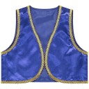 Børnekostume arabisk prins Guld denim vest til drenge Åben vest med guldkant Cosplay fest og Halloween kostume i polyester 10