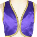 Børnekostume arabisk prins Guld denim vest til drenge Åben vest med guldkant Cosplay fest og Halloween kostume i polyester 13